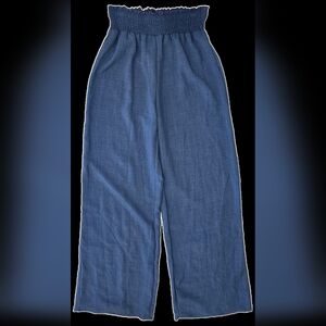 Small Shein Casual Blue Wide-Leg Pants